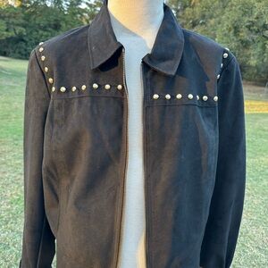 Belle Sky Black Studded Bomber Jacket